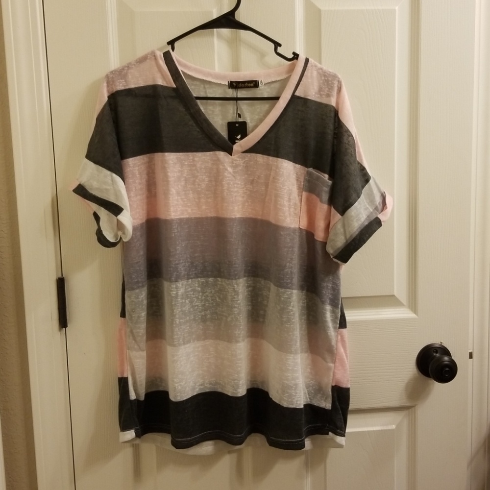 NWT Yidarton stripped pocket shirt